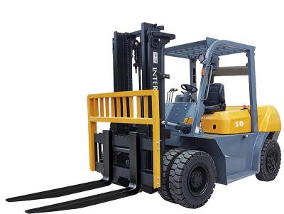 Double Front Wheel Big 5 ton Diesel Forklift with Optional Attachment -Interquip